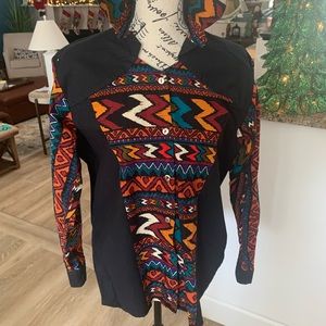 VINTAGE Banjo ladies western blouse with back cut out detailing. Size med.